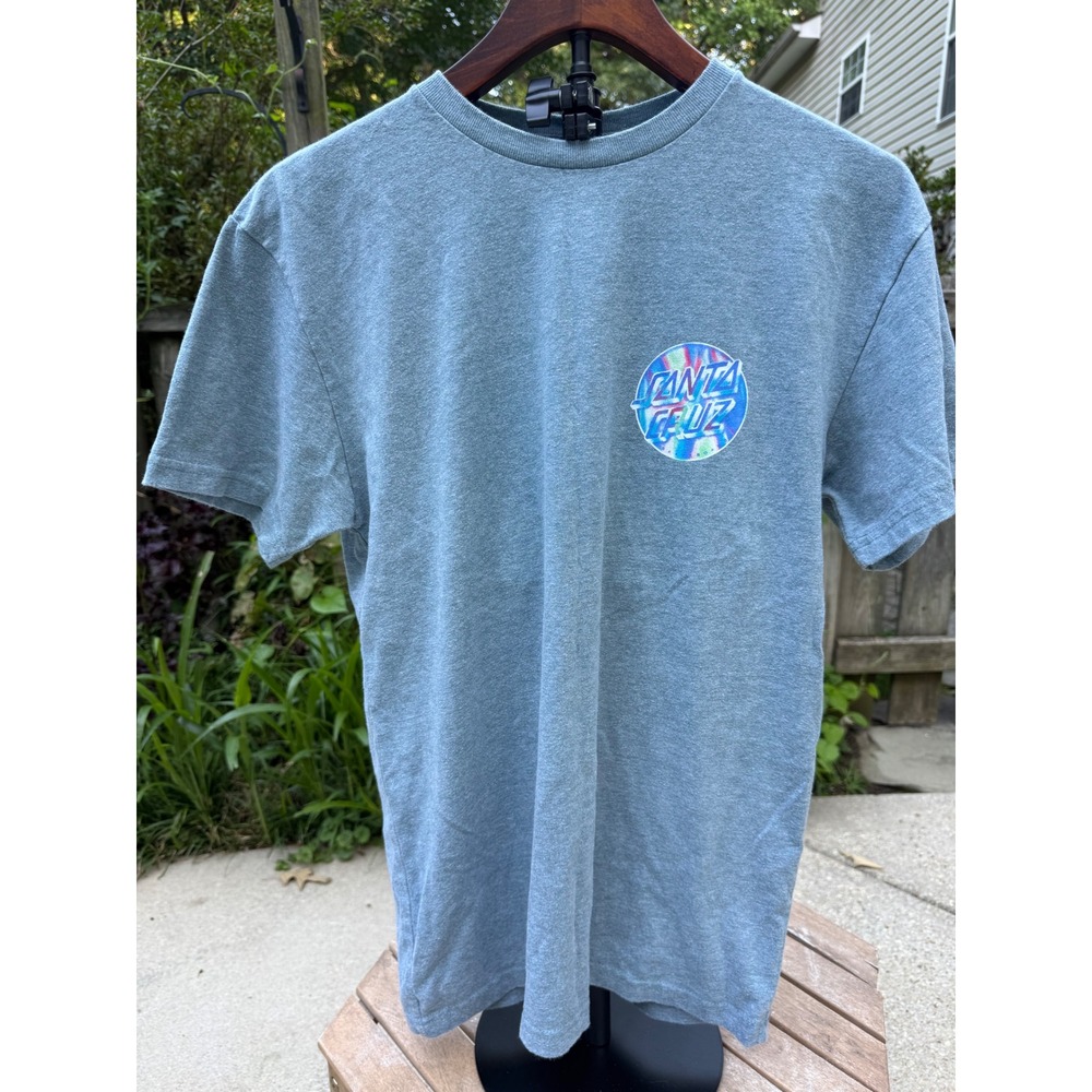 Santa Cruz Skateboards Mens Blue Heather Tie Dye Dot Graphic T-Shirt Size M